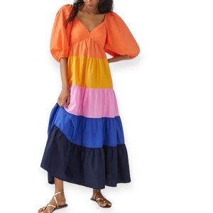 Farm Rio Color Blocked Maxi - Size M
